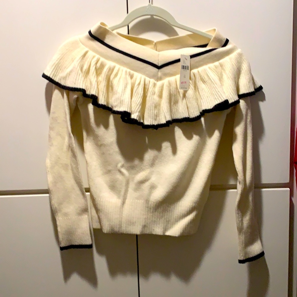 Anthropologie off the shoulder cropped sweater. NWT